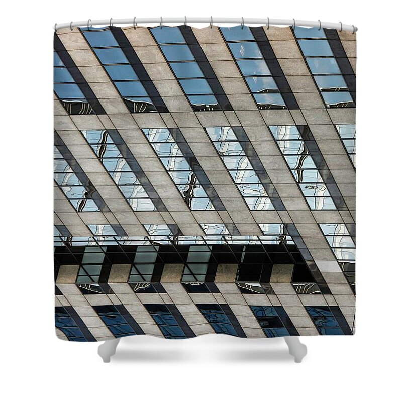 Abstract Shower Curtain featuring the photograph Indianapolis Downtown by Michael Nowotny