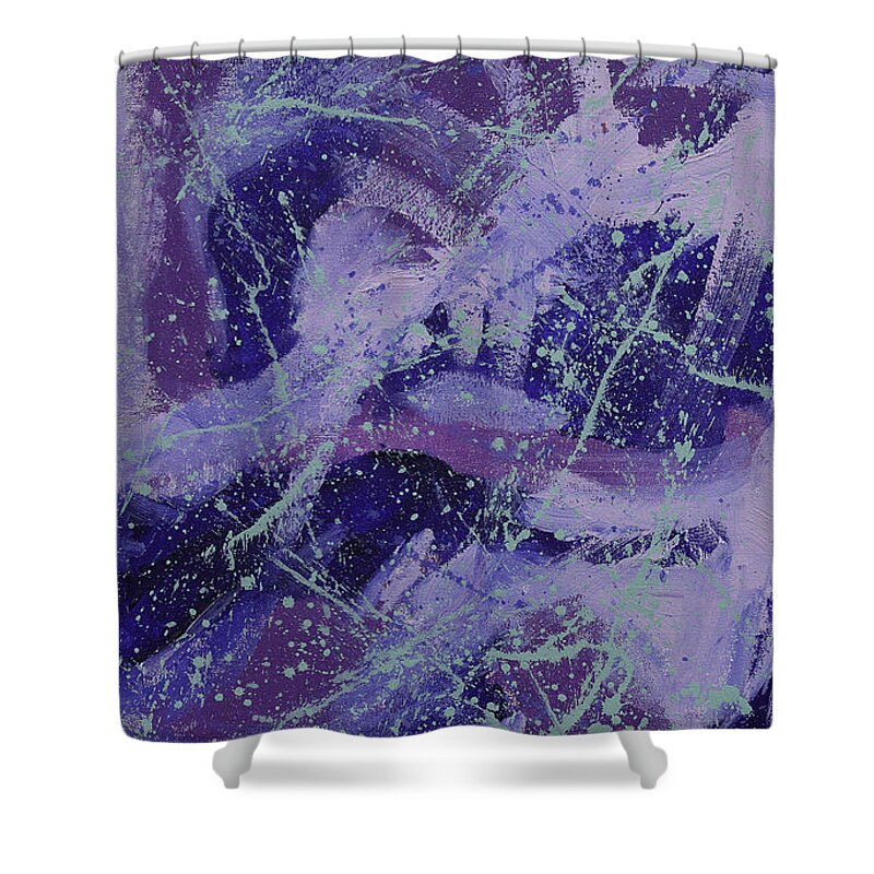 Abstract Shower Curtain featuring the painting Indigo Majestic by Julius Hannah