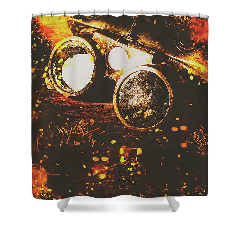 Steel Shower Curtain featuring the photograph Industry of artistic creations by Jorgo Photography