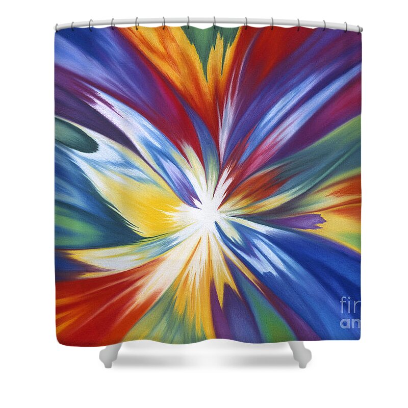 Abstract Shower Curtain featuring the painting Infinite Life Force by Lucy Arnold