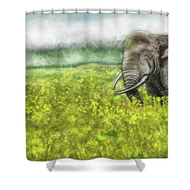 Landscape Scene Shower Curtain featuring the painting Infinite Memories by Rob Hartman