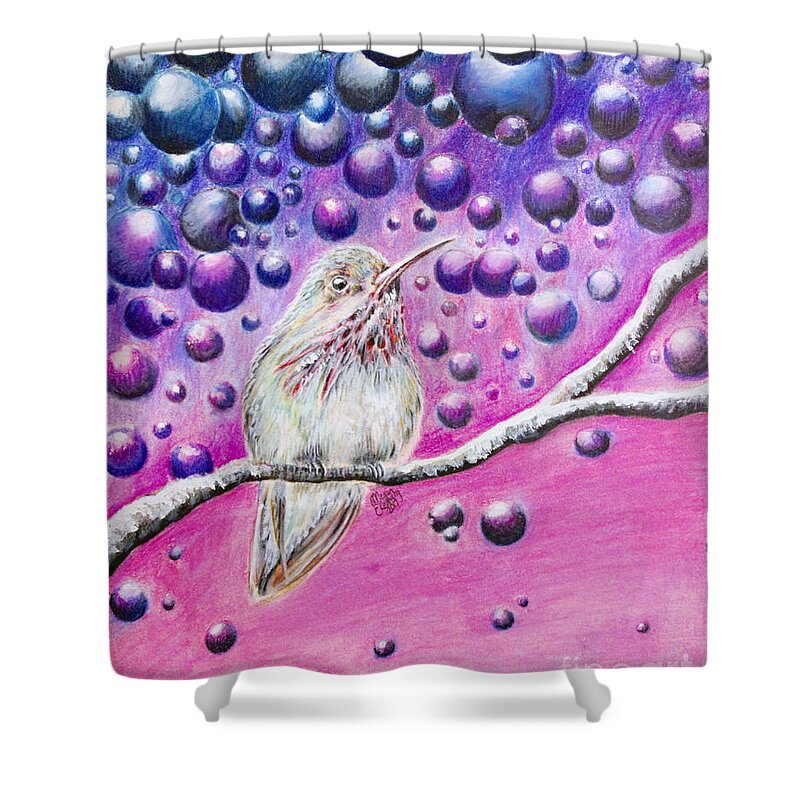 Hummingbird Shower Curtain featuring the drawing Infinity by Megan E
