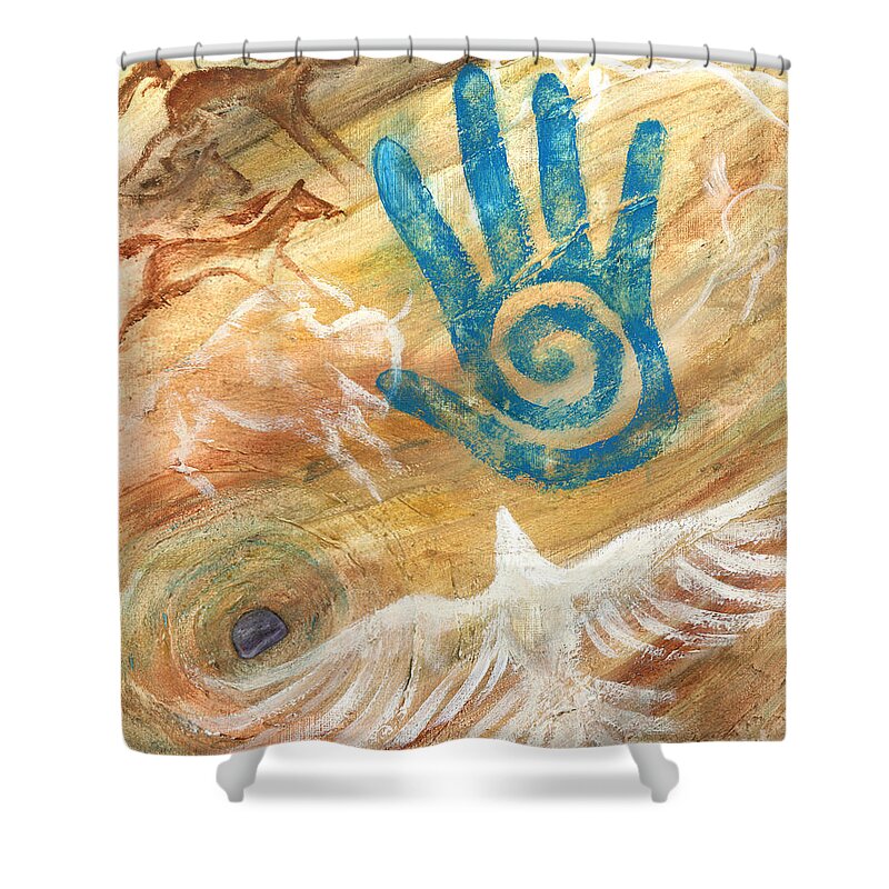 Shaman Shower Curtain featuring the painting Inner Journey by Brandy Woods