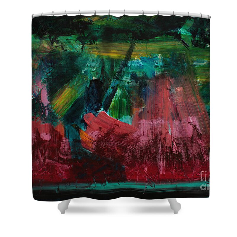Art Shower Curtain featuring the painting Inner Landscape2 by Uwe Hoche