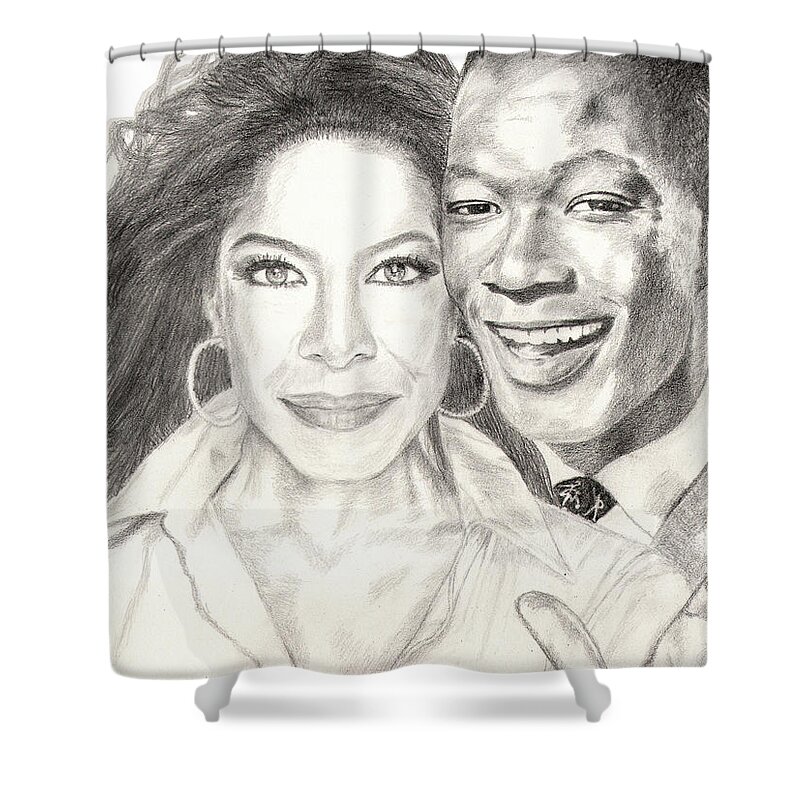 Music Shower Curtain featuring the drawing Inseparable and Unforgettable by Lee McCormick