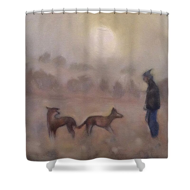 Landscape Shower Curtain featuring the painting Inside a dreaming day by Suzy Norris