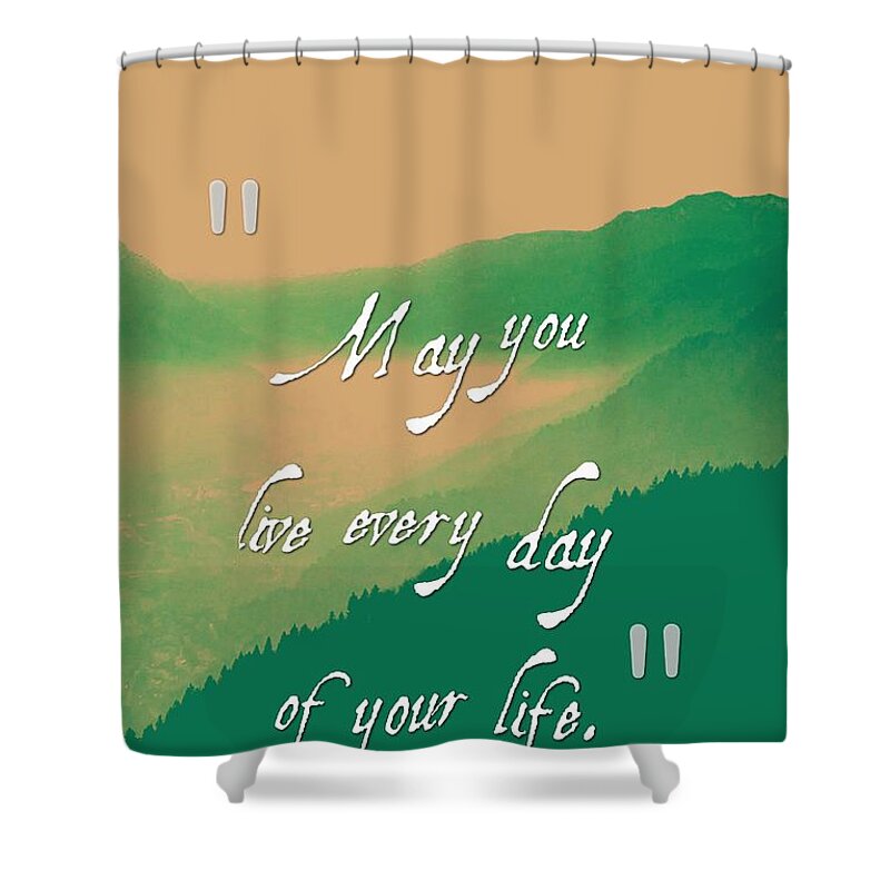 Motivational Shower Curtain featuring the painting Inspirational Timeless Quotes - Jonathan Swift by Celestial Images