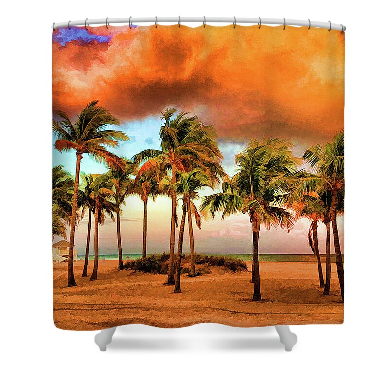 Florida Shower Curtain featuring the digital art Crandon Park Beach by Stefan Mazzola