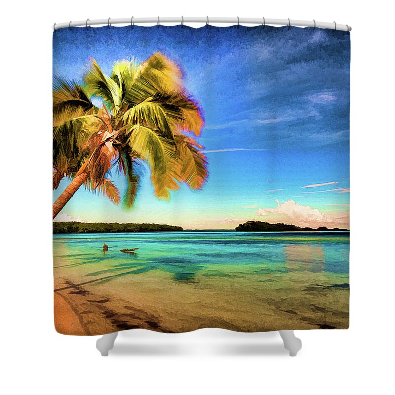 Florida Shower Curtain featuring the digital art Bahia Honda Beach by Stefan Mazzola