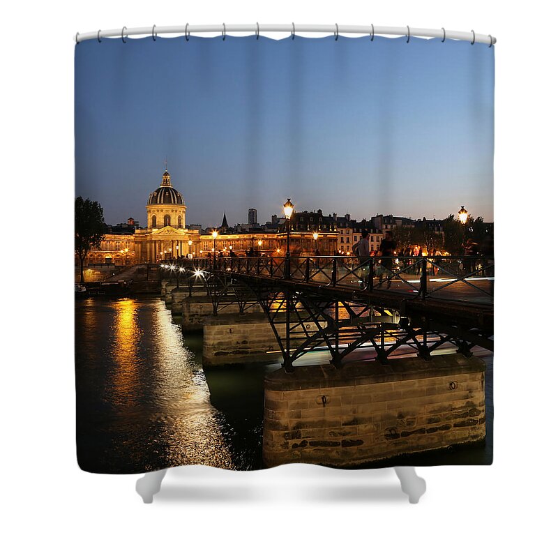 Pont Des Arts Shower Curtain featuring the photograph Institute of France by Andrew Fare