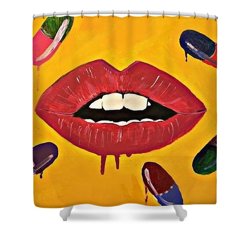  Shower Curtain featuring the painting Intake creativity by Miriam Moran