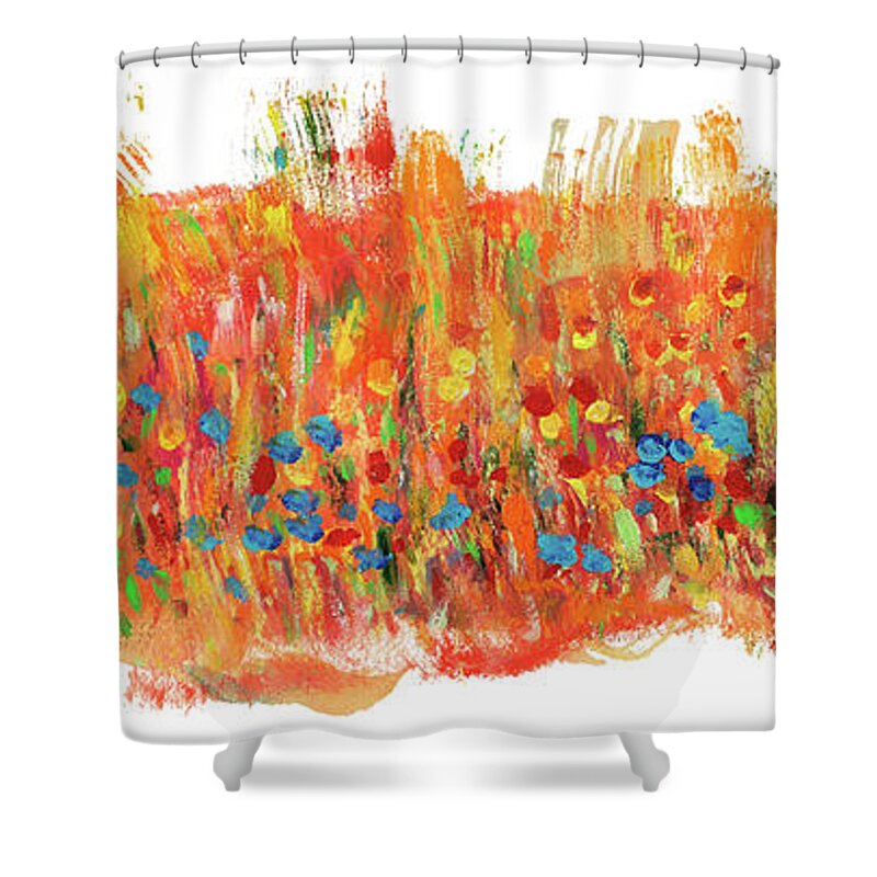 Oraqnge Shower Curtain featuring the painting Intense by Bjorn Sjogren