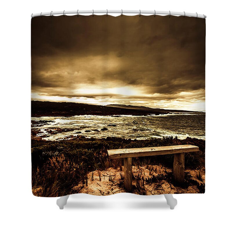 Sky Shower Curtain featuring the photograph Intense coastline drama by Jorgo Photography