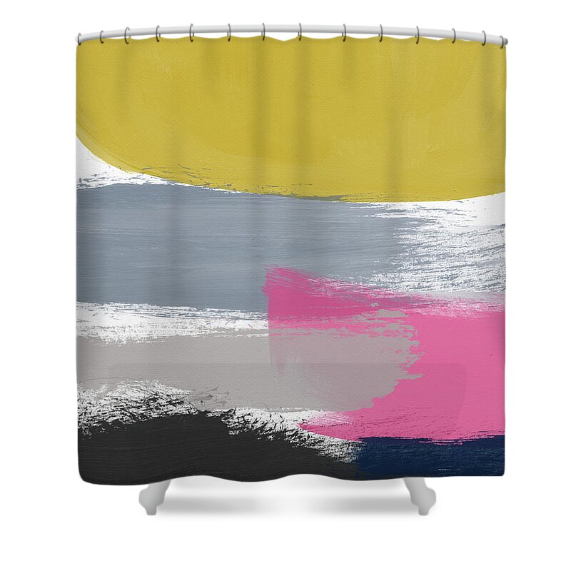 Abstract Shower Curtain featuring the painting Jubilee Mix 2- Abstract Art by Linda Woods by Linda Woods