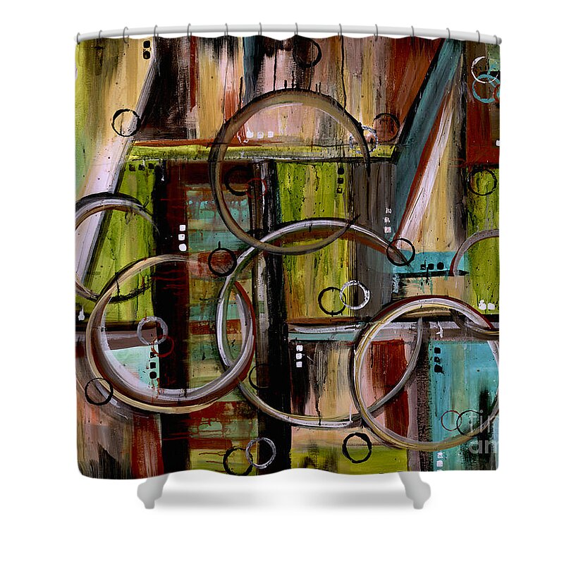 Abstract Shower Curtain featuring the painting Interwoven by Patty Vicknair