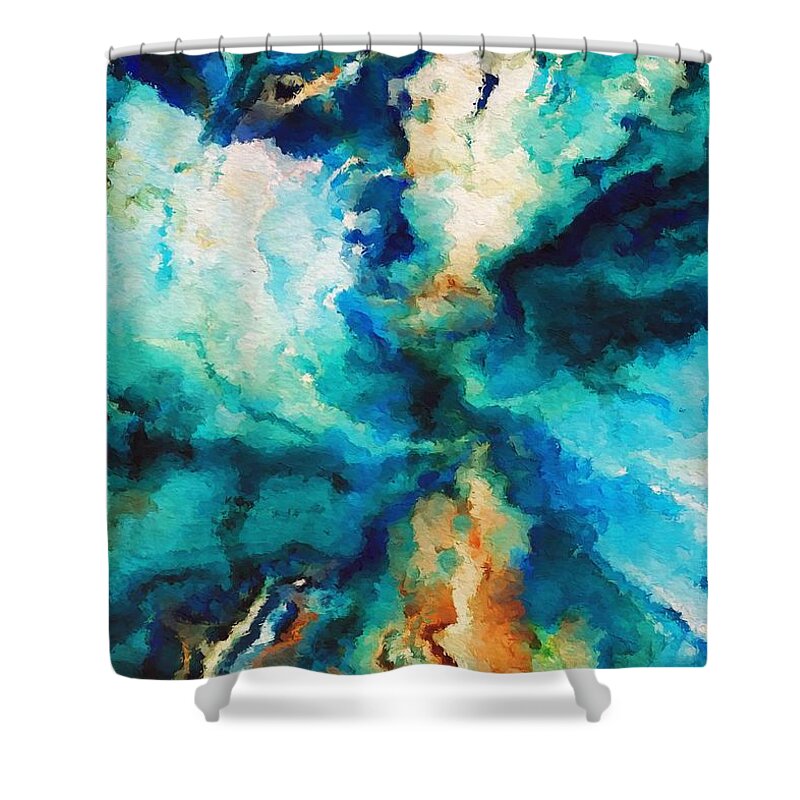 into The Deep Shower Curtain featuring the painting Into The Deep by Mark Taylor