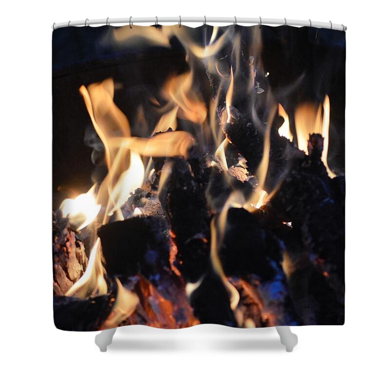 Flames Shower Curtain featuring the photograph Into the Fire by Michelle Hoffmann