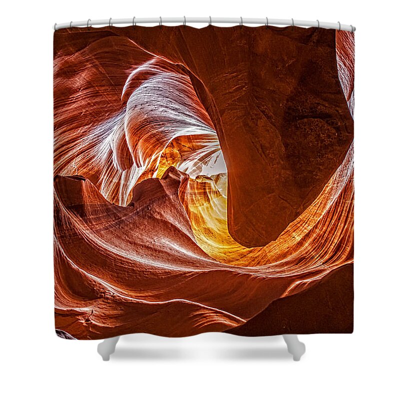 Slot Canyon Shower Curtain featuring the photograph Into The Light by Scott Read