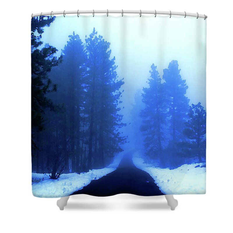 Photo Art Shower Curtain featuring the photograph Into the Misty Unknown by Ben Upham III