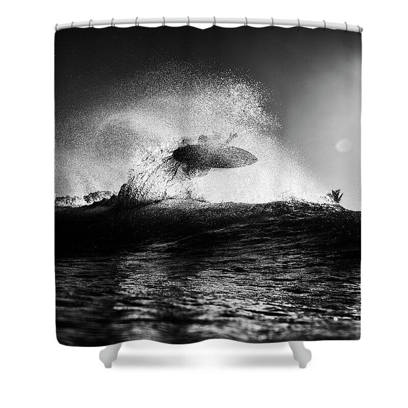Surfing Shower Curtain featuring the photograph Into The Sun by Nik West