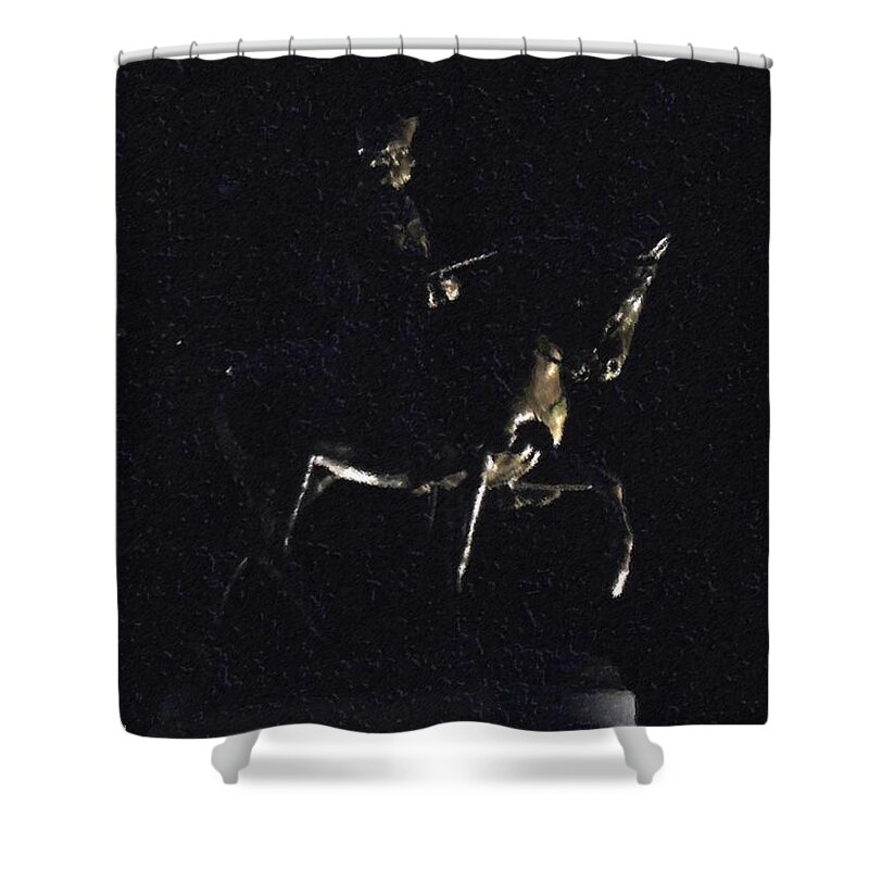 Statue Shower Curtain featuring the digital art Into The Unknown - Study #2 by Vincent Green