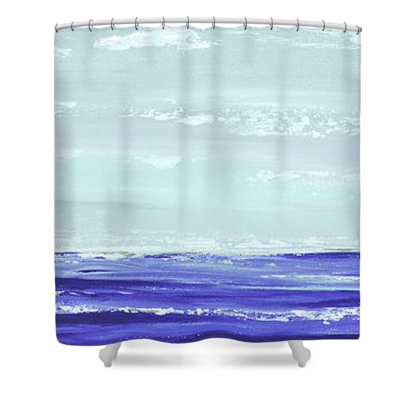 Ocean Shower Curtain featuring the painting Into The Wind by Tamara Nelson