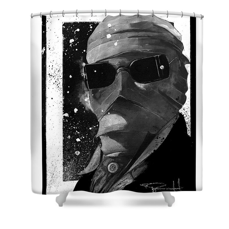 Universal Studios Art Shower Curtain featuring the painting Invisible Man by Sean Parnell