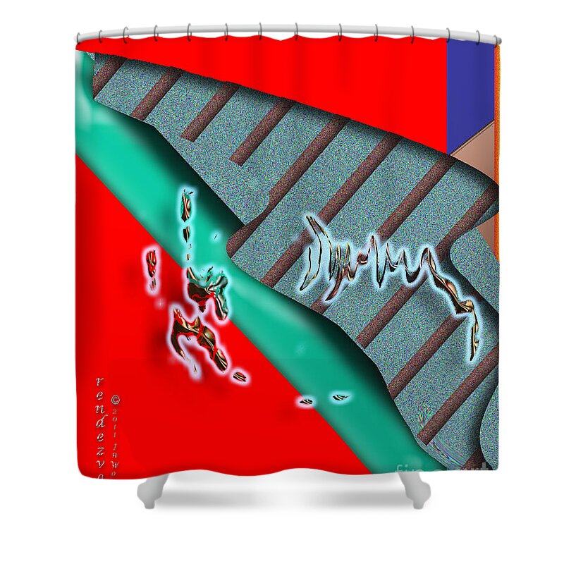 Vibrations Shower Curtain featuring the digital art Inw_20a6133_rendezvous by Kateri Starczewski
