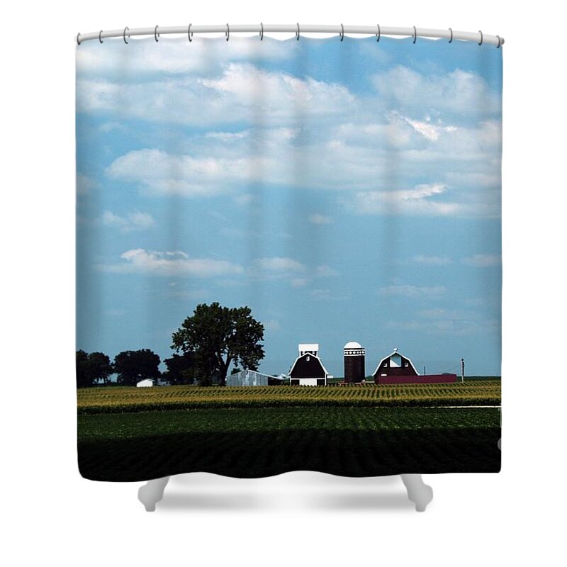 Farm Shower Curtain featuring the photograph Iowa Farm by Yumi Johnson