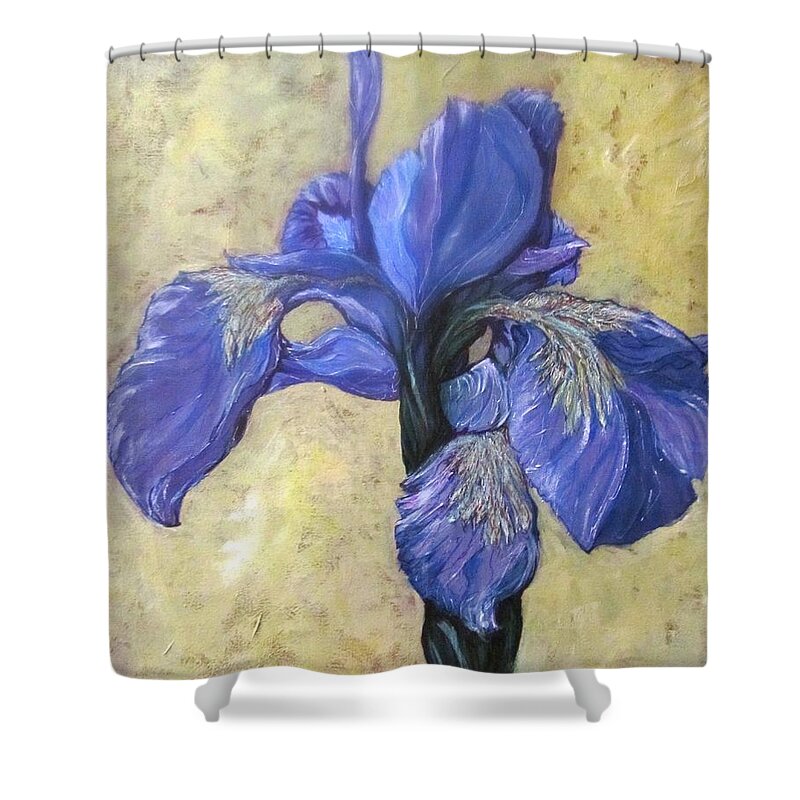 Flowers Shower Curtain featuring the painting Iris by Barbara O'Toole