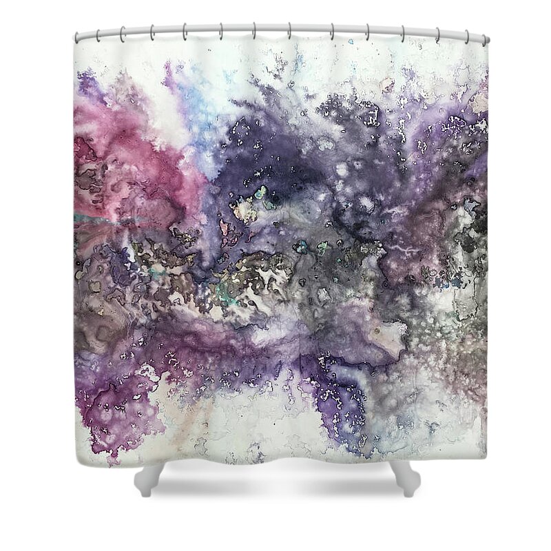 Abstract Shower Curtain featuring the photograph Iris by Linda Cranston