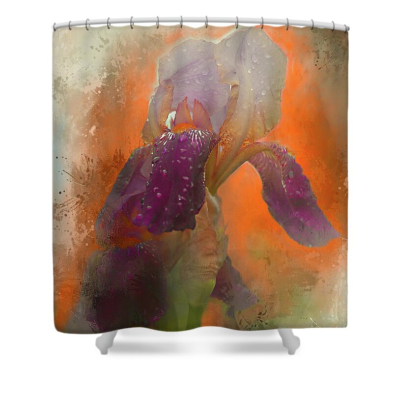 Flower Shower Curtain featuring the digital art Iris Resubmit by Jeff Burgess