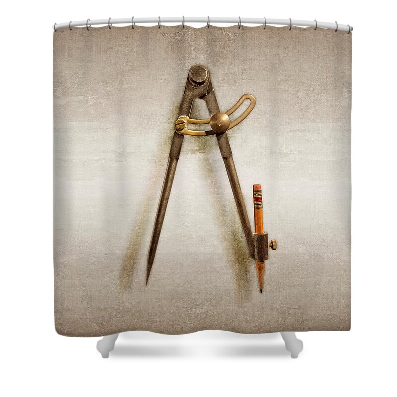 Mechanical Shower Curtain featuring the photograph Iron Compass by YoPedro