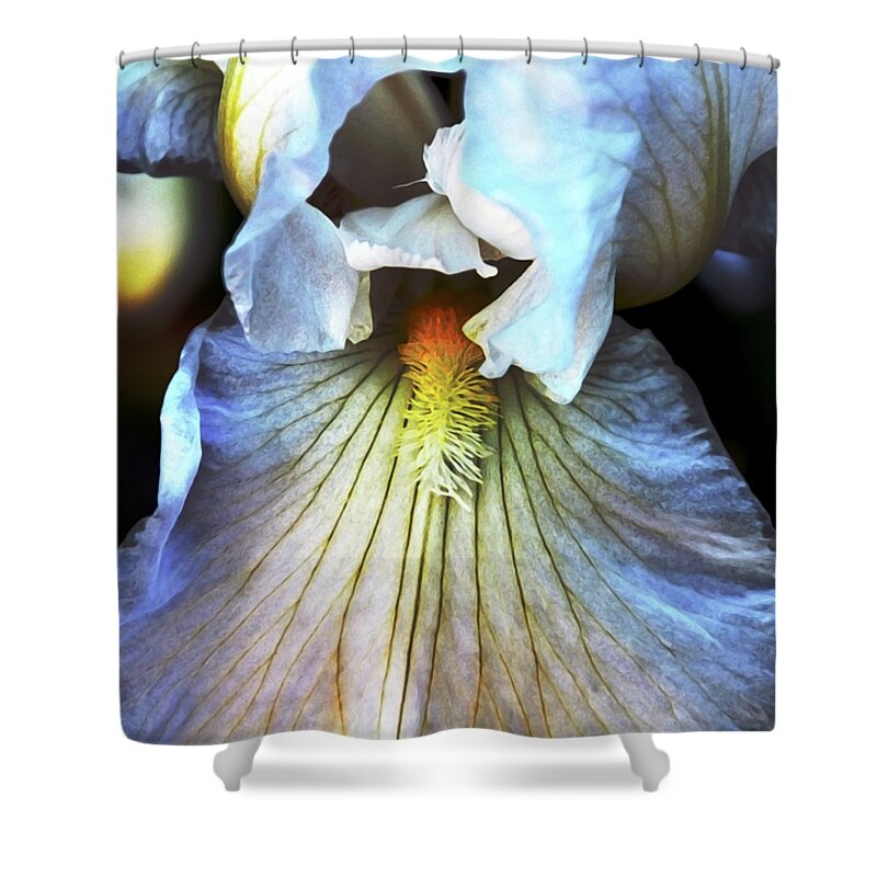Iris Shower Curtain featuring the photograph Irresistibly Iris by Angelina Tamez