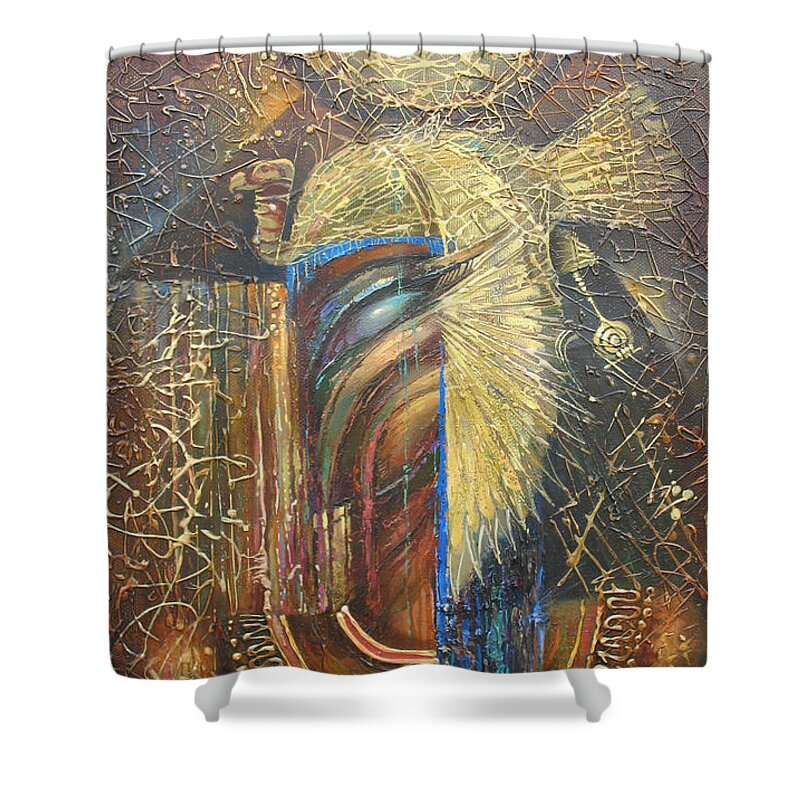 Isis Shower Curtain featuring the painting Isis. Egyptian Goddess by Valentina Kondrashova