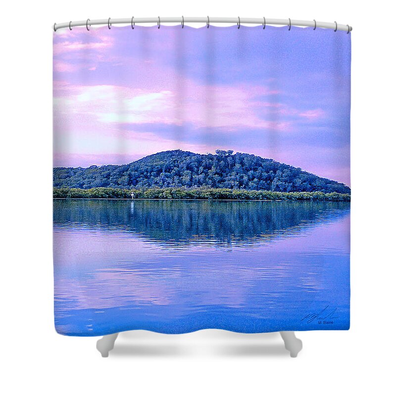 Island Shower Curtain featuring the photograph Island Reflection Purple Haze by Michael Blaine