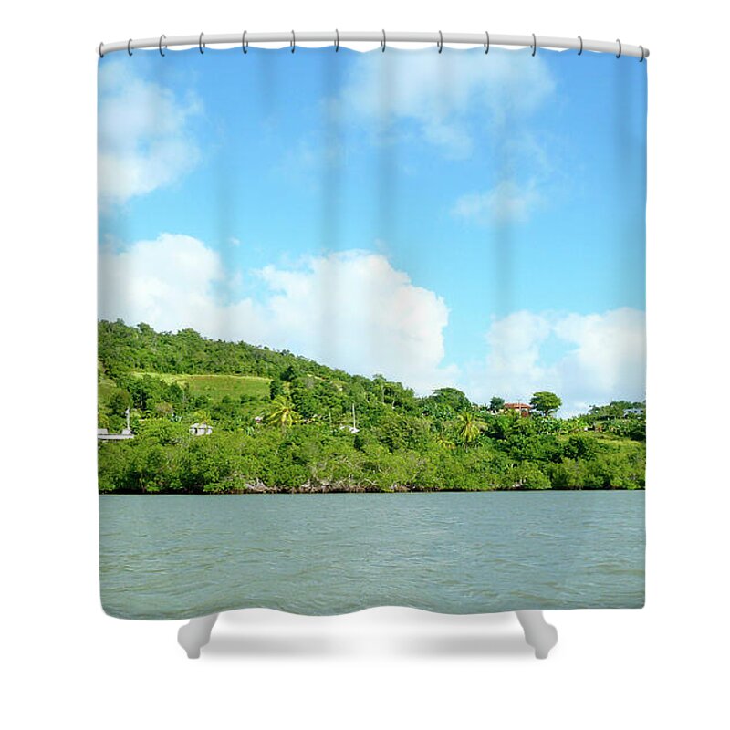 Photography Shower Curtain featuring the photograph Island View by Francesca Mackenney