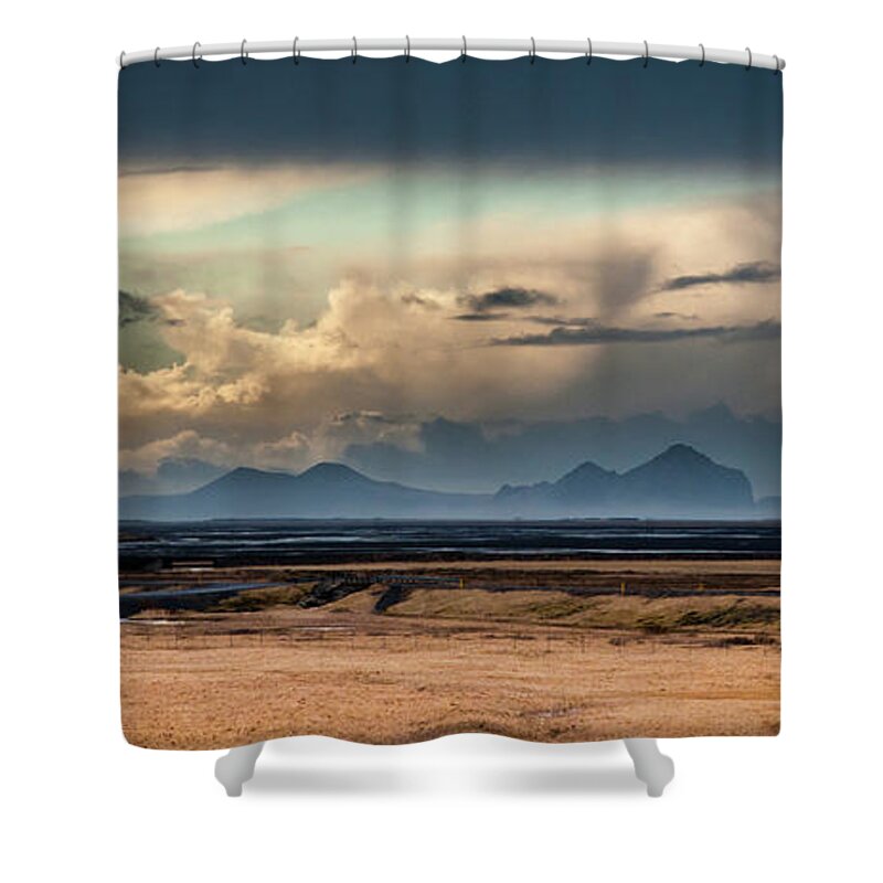 Iceland Shower Curtain featuring the photograph Islands in the Sky by Geoff Smith