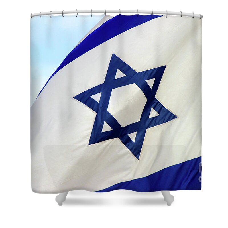 Psi Shower Curtain featuring the photograph Israeli flag by Nir Ben-Yosef