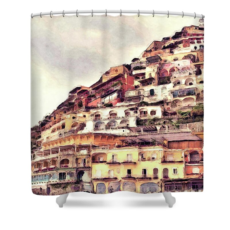  Shower Curtain featuring the photograph Italian Hillside Village by Phil Perkins