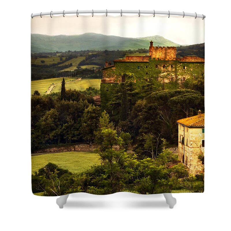 Italy Shower Curtain featuring the photograph Italian Castle and Landscape by Marilyn Hunt
