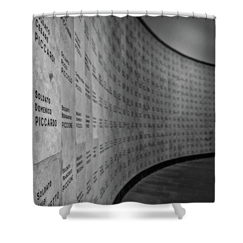 Italy Shower Curtain featuring the photograph Italian War Dead Names by Stuart Litoff