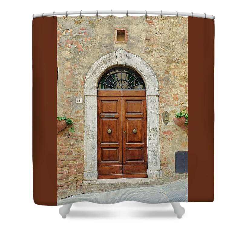 Europe Shower Curtain featuring the photograph Italy - Door Twelve by Jim Benest