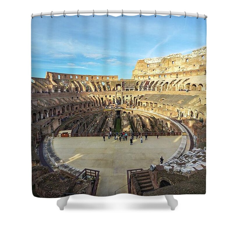 Italy Shower Curtain featuring the photograph Italy Rome Colosseum by Street Fashion News