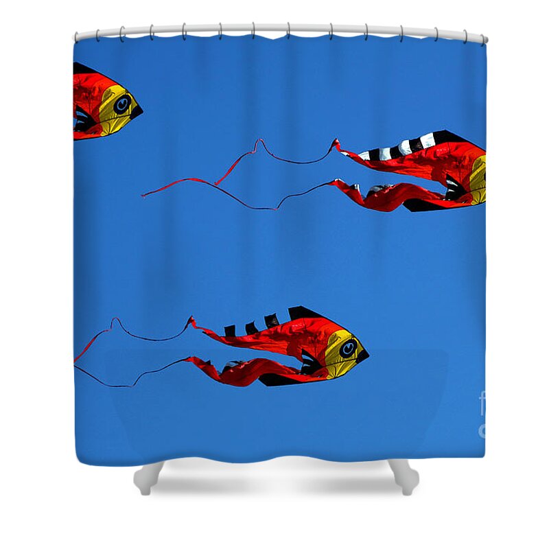 Clay Shower Curtain featuring the photograph It's A Kite Kind Of Day by Clayton Bruster