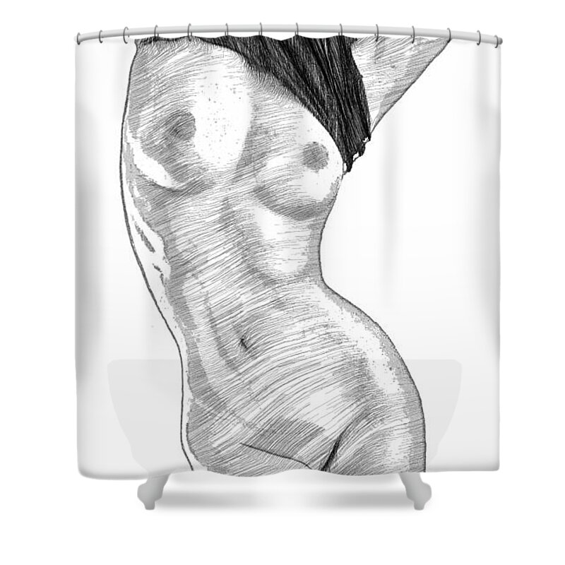 Rafael Salazar Shower Curtain featuring the digital art It's too warm for me by Rafael Salazar