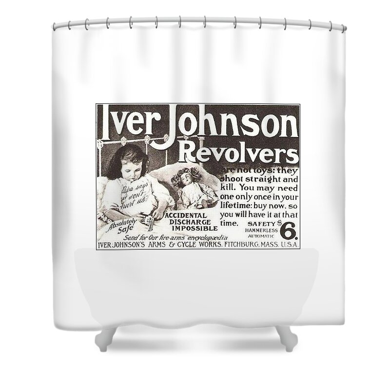 Americans Shower Curtain featuring the digital art Iver Johnson Revolvers by Kim Kent