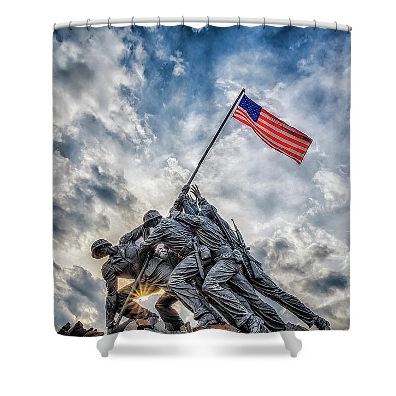 Iwo Jima Shower Curtain featuring the photograph Iwo Jima Memorial by Susan Candelario