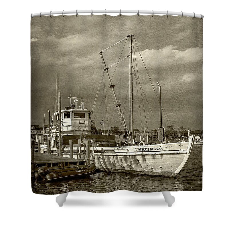 2d Shower Curtain featuring the photograph J. Roberts Bateman - Sepia by Brian Wallace