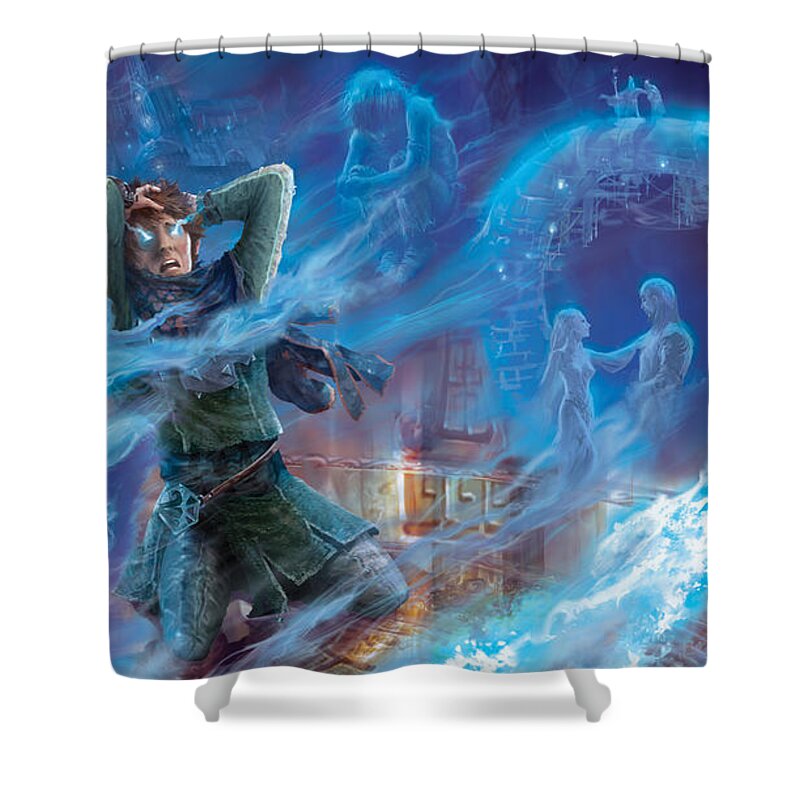 Jace's Origin Shower Curtain featuring the digital art Jace's Origin by Ryan Barger